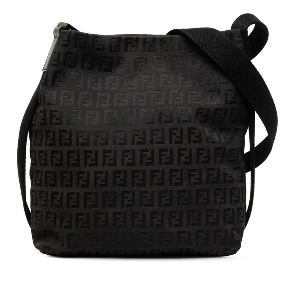 Fendi Zucchino Crossbody Shoulder Bag 8BR317 Brown Black Canvas Leather Women...
